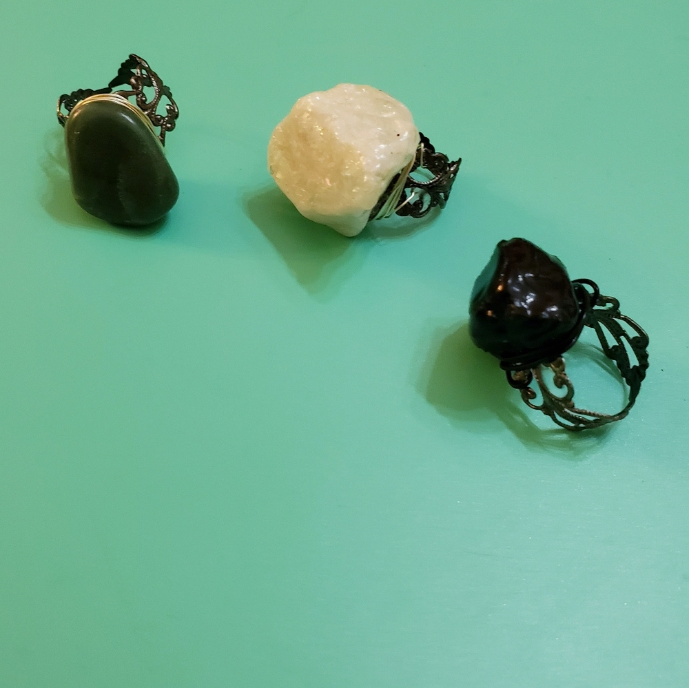Wrapped stone rings - Picture 2 of 8
